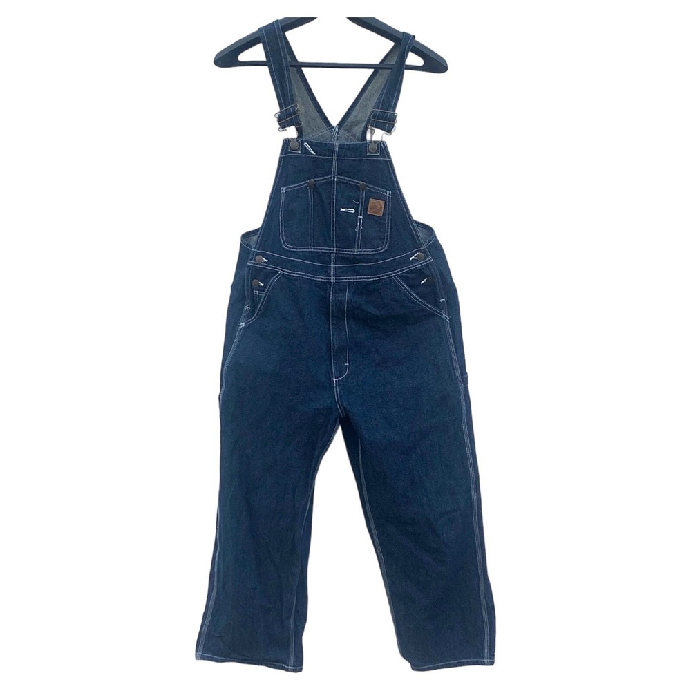 Berne Bib Overalls Men's Heritage Sz 38x30 Unlined Original Washed Denim Farmer